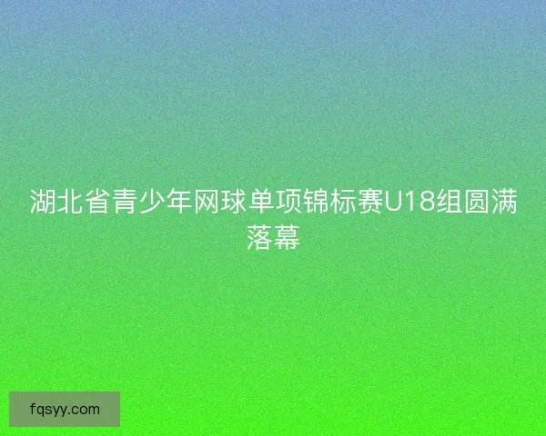 湖北省青少年网球单项锦标赛U18组圆满落幕